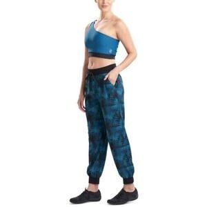 Josie Natori Solstice Asymmetrical Cropped Bra Top Blue Size Medium NWT